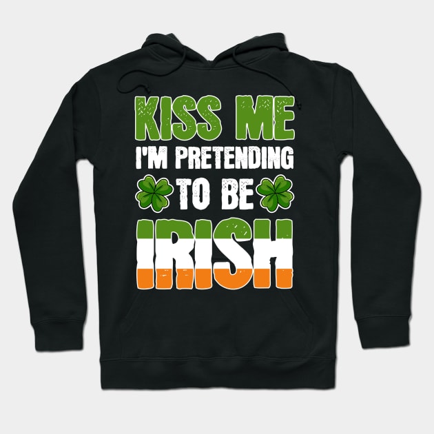 Kiss Me Im Irish St Patricks Day Lucky Clover Gift Hoodie by amango